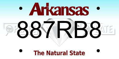 887RB8 Arkansas License Plate