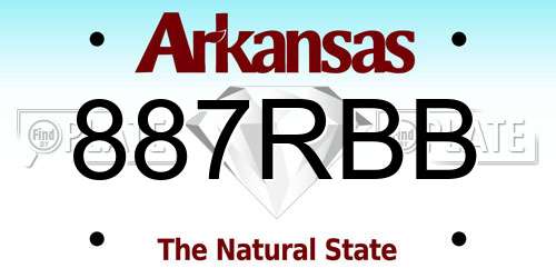 887RBB Arkansas License Plate