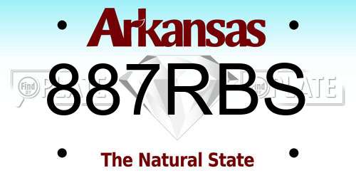 887RBS Arkansas License Plate