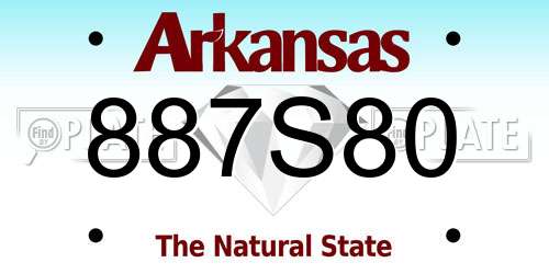 887S80 Arkansas License Plate