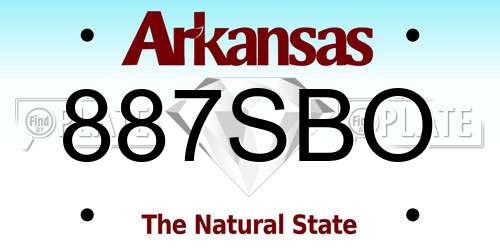 887SBO Arkansas License Plate