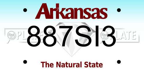887SI3 Arkansas License Plate