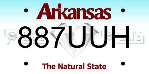 887UUH Arkansas License Plate