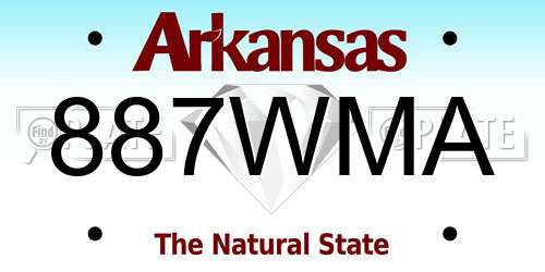 887WMA Arkansas License Plate