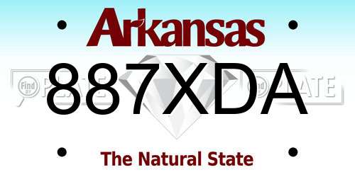 887XDA Arkansas License Plate