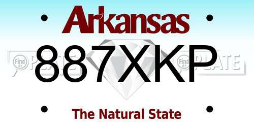 887XKP Arkansas License Plate
