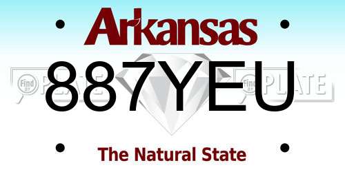 887YEU Arkansas License Plate