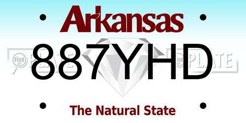 887YHD Arkansas License Plate