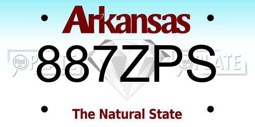 887ZPS Arkansas License Plate