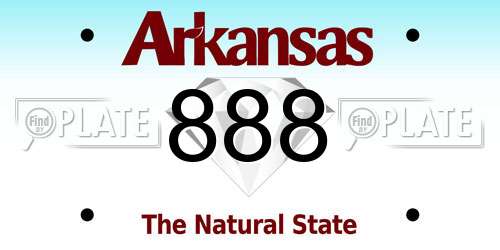888 Arkansas License Plate
