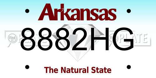 8882HG Arkansas License Plate