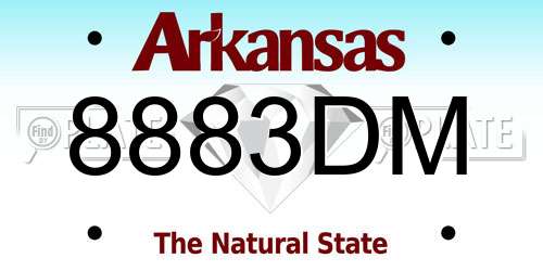 8883DM Arkansas License Plate