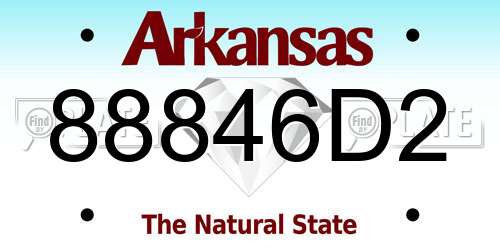 88846D2 Arkansas License Plate