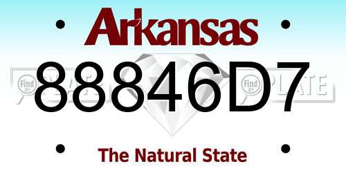 88846D7 Arkansas License Plate