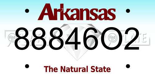 88846O2 Arkansas License Plate