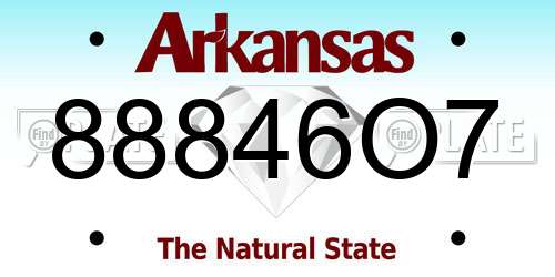 88846O7 Arkansas License Plate