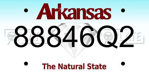88846Q2 Arkansas License Plate
