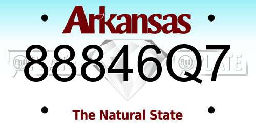 88846Q7 Arkansas License Plate