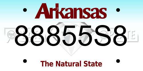 88855S8 Arkansas License Plate