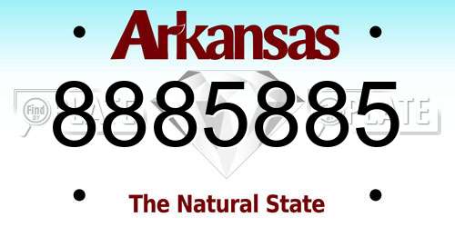 8885885 Arkansas License Plate