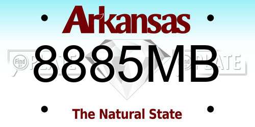 8885MB Arkansas License Plate