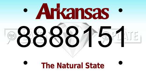 8888151 Arkansas License Plate