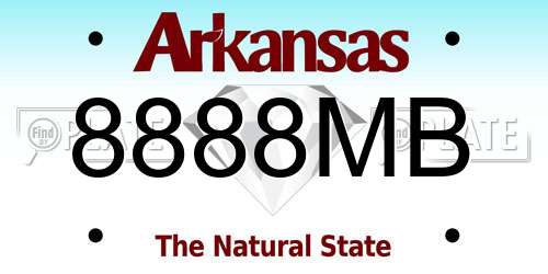 8888MB Arkansas License Plate