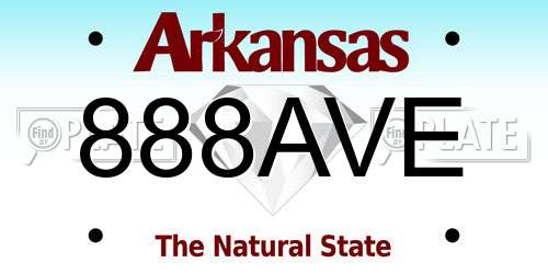 888AVE Arkansas License Plate
