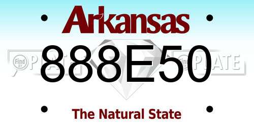 888E50 Arkansas License Plate