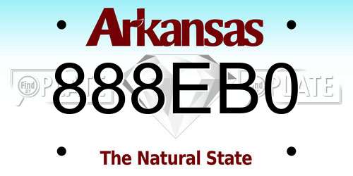 888EB0 Arkansas License Plate