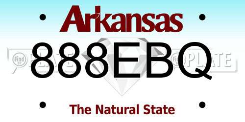 888EBQ Arkansas License Plate