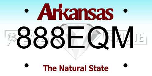 888EQM Arkansas License Plate