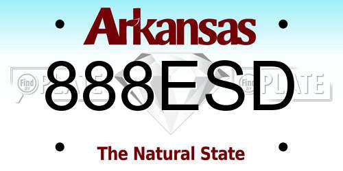 888ESD Arkansas License Plate