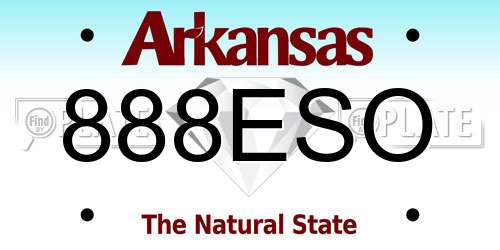 888ESO Arkansas License Plate