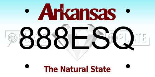 888ESQ Arkansas License Plate