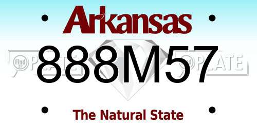 888M57 Arkansas License Plate