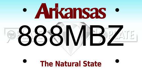 888MBZ Arkansas License Plate
