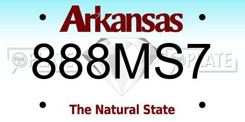 888MS7 Arkansas License Plate