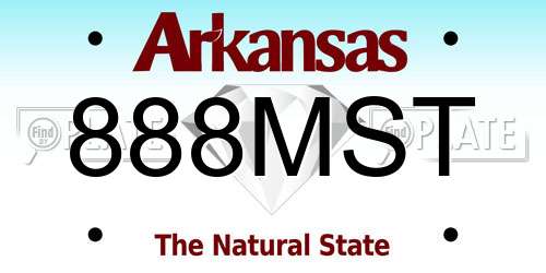 888MST Arkansas License Plate