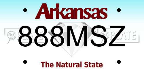 888MSZ Arkansas License Plate