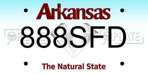 888SFD Arkansas License Plate