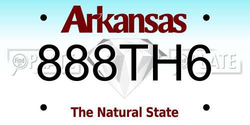 888TH6 Arkansas License Plate
