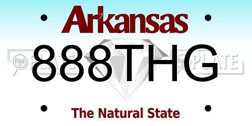 888THG Arkansas License Plate