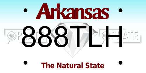 888TLH Arkansas License Plate
