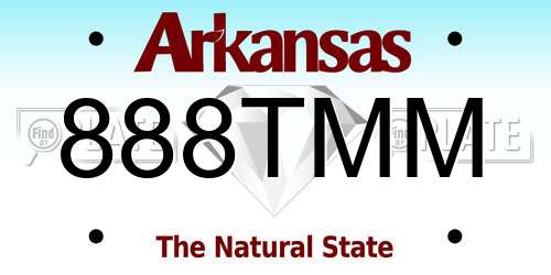 888TMM Arkansas License Plate