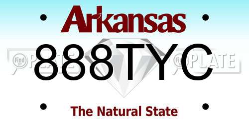 888TYC Arkansas License Plate