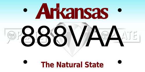 888VAA Arkansas License Plate