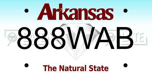 888WAB Arkansas License Plate