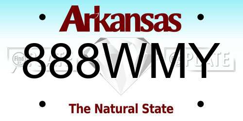 888WMY Arkansas License Plate