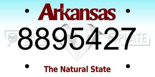 8895427 Arkansas License Plate